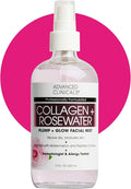 Advanced Clinicals Collagen Rosewater Face Mist Skin Care Reviving & Hydrating Facial Mist for Face | Instant Hydration Face Spray Toner with Pure Rose Water, Collagen, & Natural Extracts, 7.5 Fl Oz