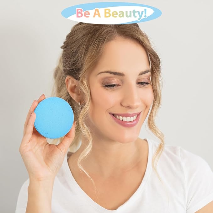 120Pcs Facial Compressed Facial Sponges for Women, Coldairsoap PVA Professional Makeup Sponge Female Removal Pads Compress Exfoliating Face Cleansing Rounds Wash Pad(pink+white+blue+purple)