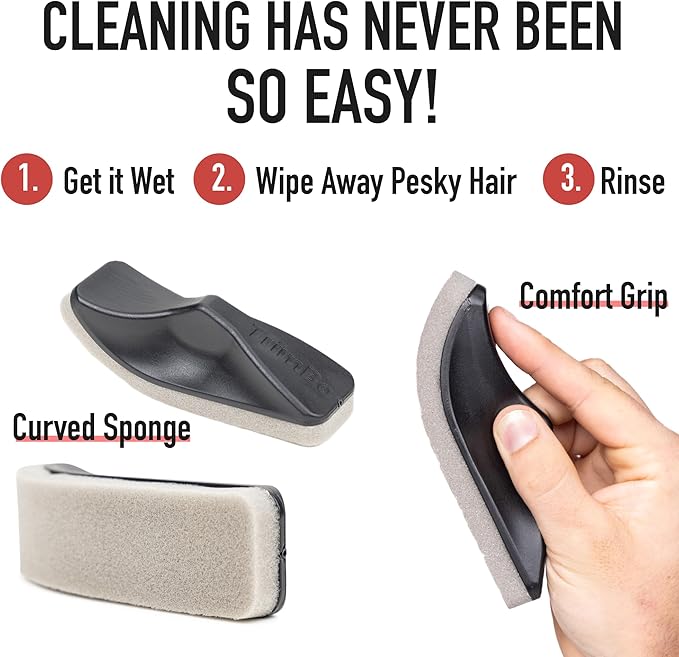 Trimbo - Perfect Stocking Stuffer for Men, Beard Hair Catcher Sponge for Sink, Beard Bar for Cleaning Bathroom Sink, Egonomic Curved Beard Hair Remover, Clean Men's Hair Trimmings After Shave
