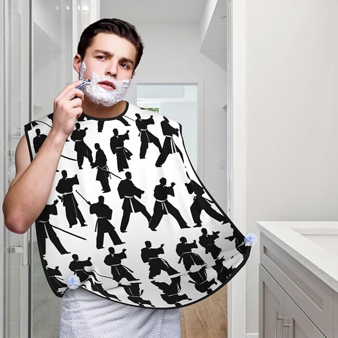 Underwater Scenery Print Beard Bib Shaving Apron, Beard Hair Trimming Cape Gift For Dad