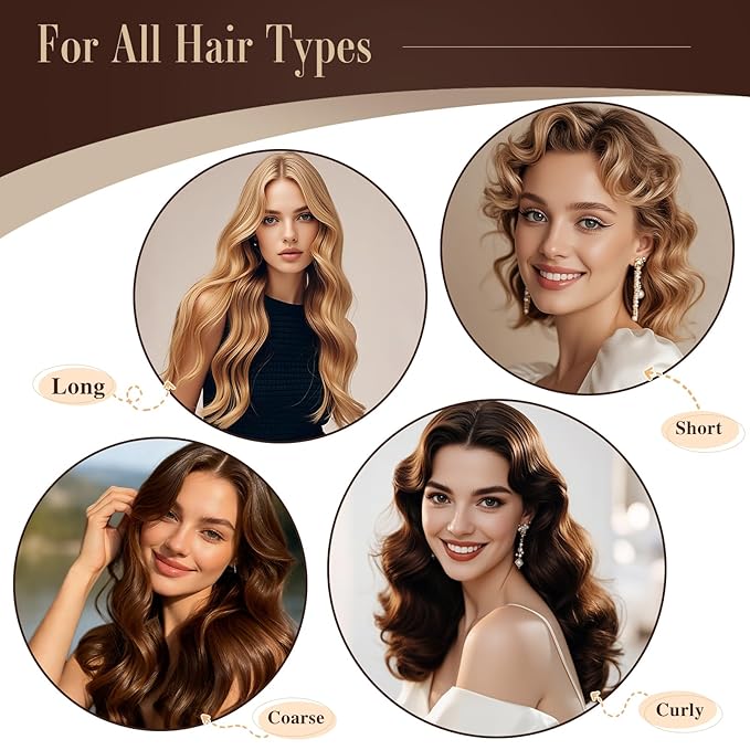 Heatless Curlers, Heatless Curls Overnight Set for Women, Soft Hair Curlers to Sleep In, Jumbo No Heat Hair Curlers Set with Headscarf and Hook for Long Hair (DarkBrown, 4 Packs)