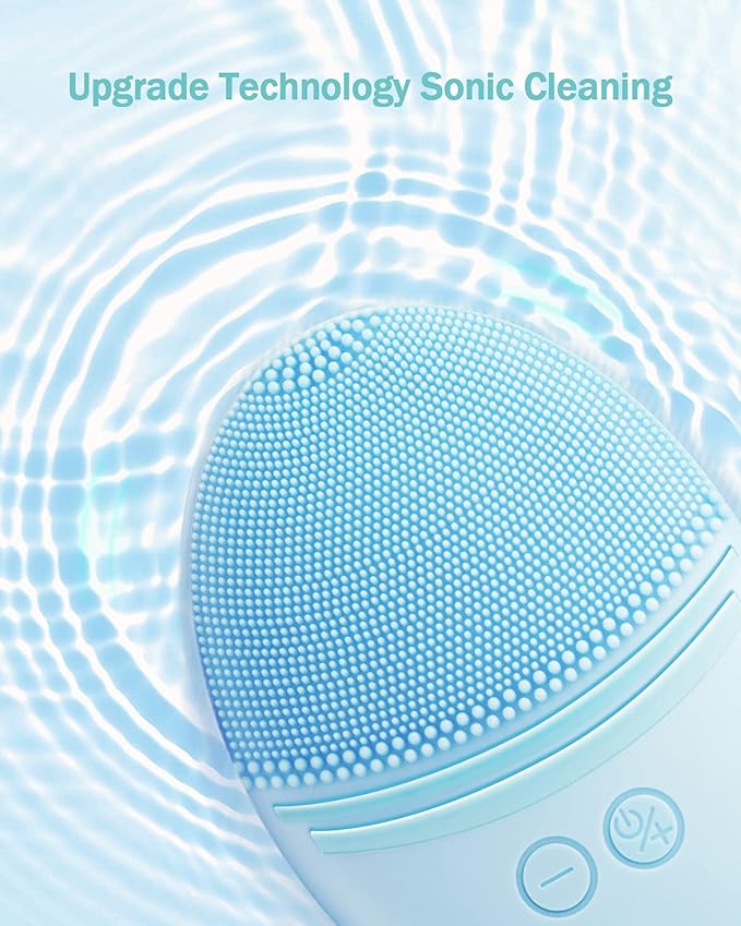 EZBASICS Facial Steamer Bundled with Facial Cleansing Brush Blue