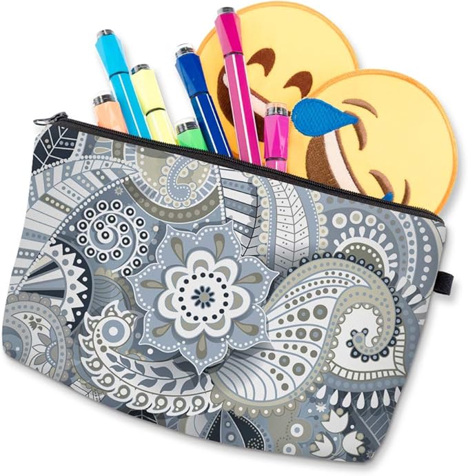 Deanfun Cosmetic Bag for Women, Mandala Flowers Waterproof Makeup Bags Roomy Toiletry Pouch Travel Accessories Gifts (51559)