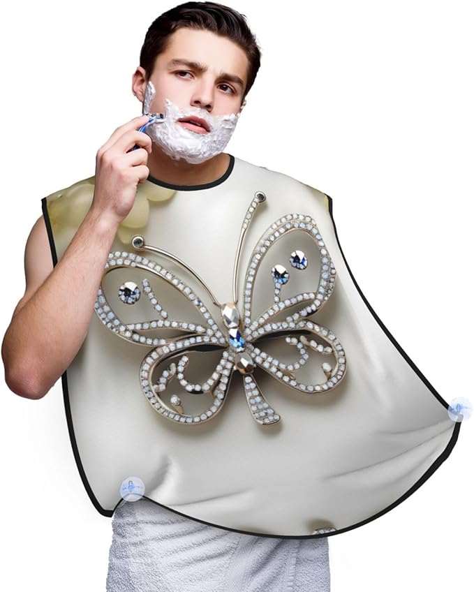 Rabbit Background Print Beard Bib Shaving Apron, Beard Hair Trimming Cape Gift For Dad