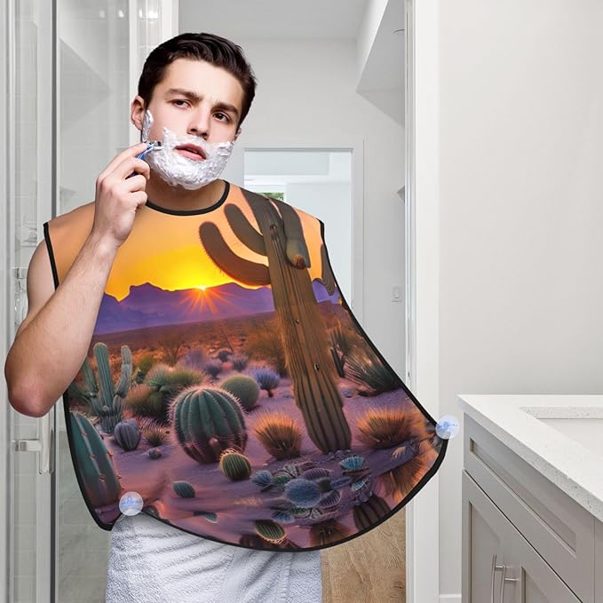 Magic Mushrooms Print Beard Bib Shaving Apron, Beard Hair Trimming Cape Gift For Dad