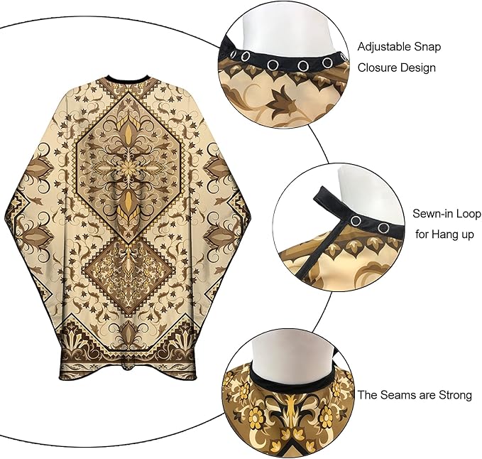 Barber Capes for Men, Hair Cutting Cape with Snaps, Professional Salon Cape, Waterproof Hairdressing Cape for Hairstylist