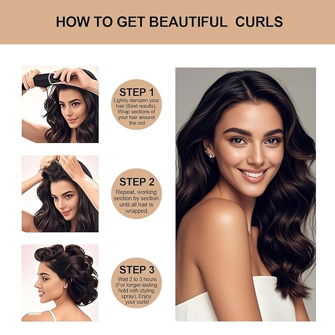 Heatless Curls Overnight Set - Jumbo Overnight Hair Curlers to Sleep In, Soft Velvet Hair Rollers for Women, No Damage Curls Styling Tools 8pcs