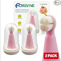 Baby Finger Toothbrush for Infants and Toddlers 0 to 3 Years – Soft Silicone Teething Brush with Tongue Cleaner | Gentle Gum Massager for Newborns, Babies & Young Kids | Pack of 2