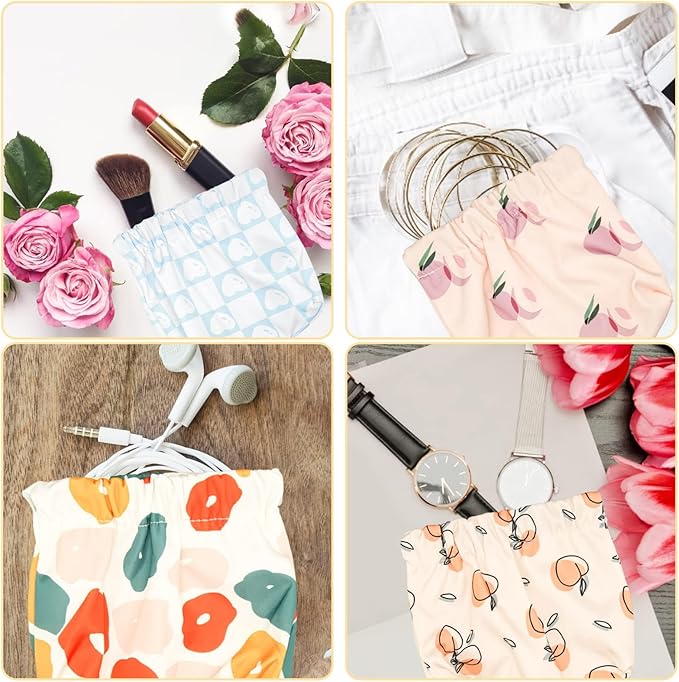 CANIPHA Pocket Cosmetic Bag, Waterproof Portable Small Makeup Bag No Zipper Self-Closing Small Makeup Pouch for Women Mini Makeup Bag Travel Storage for Cosmetics Headphones Jewelry