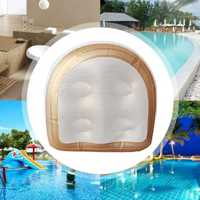 Hot Tub Booster Cushion w/Suction Cups, Inflatable Spa Cushion PVC Bathtub Pillow, Soft Seat Back Support Tub Booster Pad for Adults at Home Spa & Rest (Blue)