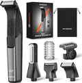 Body Hair Trimmer for Men 3-in-1 Groin, Pubic & Ball Trimmer with Skin Safe No-Nick Blades, IPX6 Waterproof Wet/Dry Electric Shaver for Chest, Underarms, Legs, USB-C Rechargeable Groomer Kit