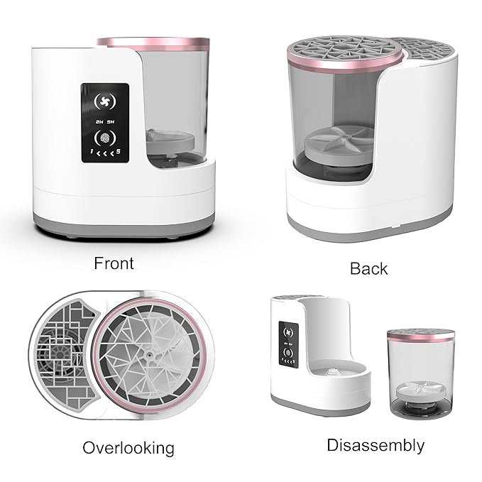 3 IN 1 Electric Makeup Brush Cleaner Machine With Timer Makeup Brush Dryer，Portable USB Automatic Cosmetic Brushes Cleaner Tool for All Size Beauty Makeup Brush Set,Contour,Blush Brush,Eyeshadow