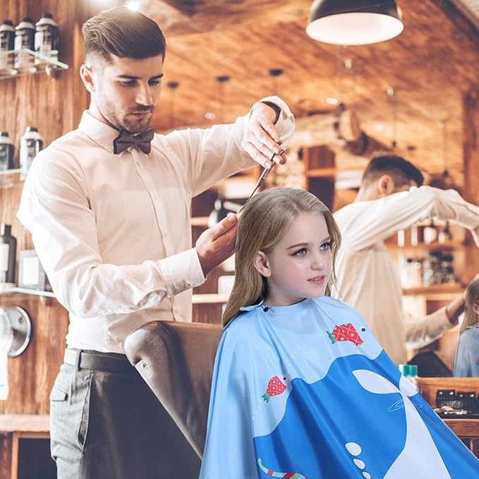Kids Barber Cape - Professional Hair Cutting Cape,Salon Capes for Hair Stylist Shampoo Haircut Cape Barber Supplies
