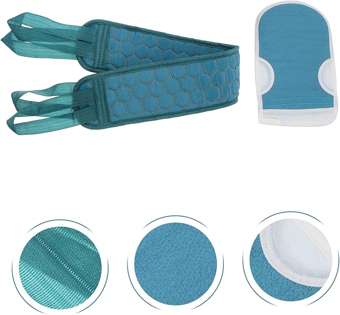 Exfoliating Back Scrubber Set 2pcs Long Bath Strap Gloves for Deep Cleansing Suitable for Skin Types Soft Touch