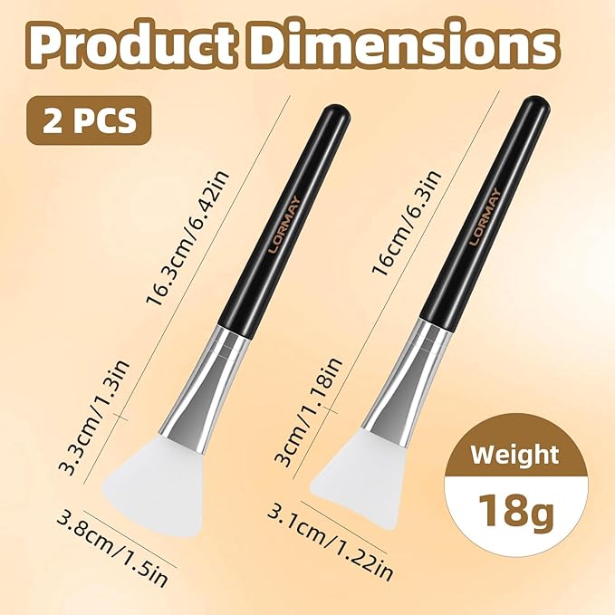 LORMAY 2 Pcs Silicone Face Mask Applicator Brush for Facial Mud, Clay Mask, Modeling Mask, Jelly Mask
