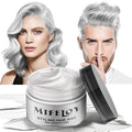 Silver White Temporary Hair Color Wax, Instant Natural Hairstyle Cream Dye, Washable Styling Pomadesfor Men Girls Women Youth, Disposable Coloring Mud for Party Cosplay DIY Halloween