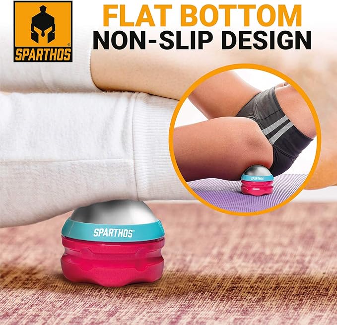 Sparthos Cold Massage Roller Ball - Fitness Cryosphere Massager - Cryo Cryocup Ice Massage Cups - for Muscle, Face, Body Muscles - Manual Polar Icing Cooling Balls - Freeze Tools (Wild Pink, 70mm)