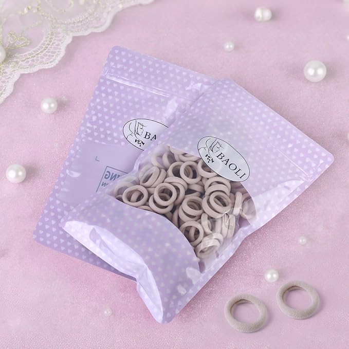 200PCS Blonde Kids Hair Ties for Toddler Girls, Mini Girl Hair Ties Bands No Damage, Soft Baby Ponytail Holders Elastics No Pull, 1 Inch in Diameter, by BAOLI