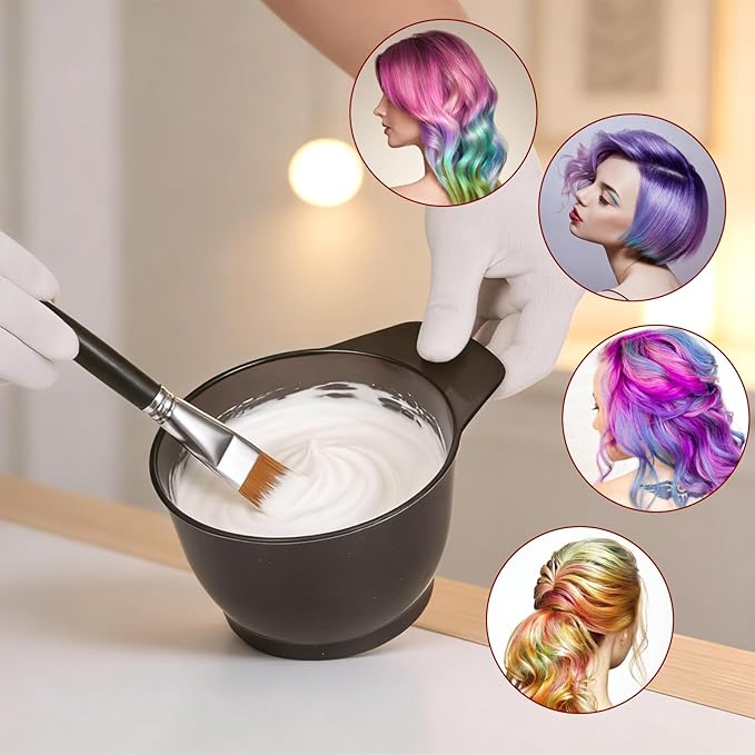 2 Pcs Hairs Dye Bowles Hair Color Bowl Plastic Hair Color Mixing Tint Bowls Applicator Bowls Hairs Dyeing Coloring Tools for Salon (Transparent Black)