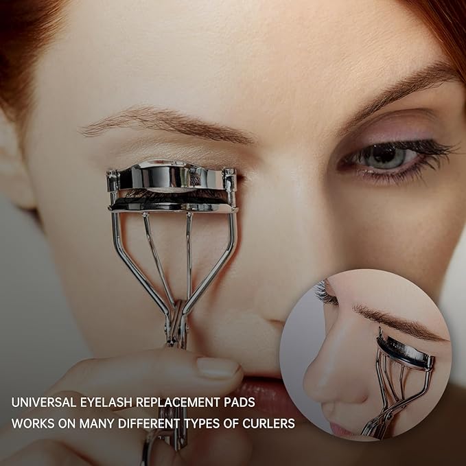 Eyelash Curler Refills Compatible with Tweezerman,Eyelash Curler Refills for Tweezerman,Silicone Lash Curler Refill Pads 24PCS (Black)