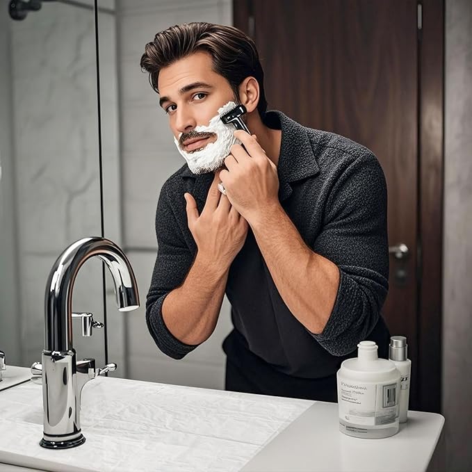 Beard Hair Catcher for Sink Beard Bib Disposable Beard Catcher for Shaving Sink Cover for Shaving & Trimming Clear Stop Worrying About Cleaning (Clear 50 PCS)