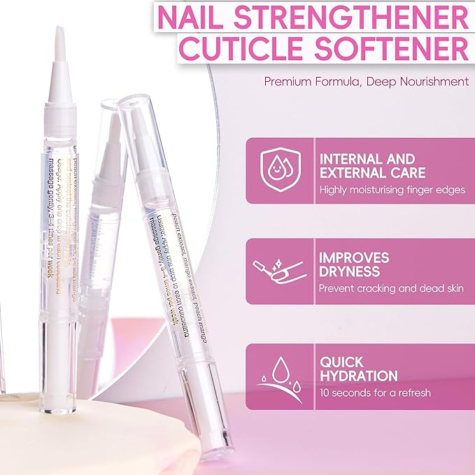 2PCS Cuticle Oil Pen for Nails,Nail Oil Pen for Nail Care,Cuticle Oil for Nails with Nail File,Nail Oil Cuticle Prevent Dry Cracking and Hangnails,Deep Nourishment(Lily & Aloe Flavor)