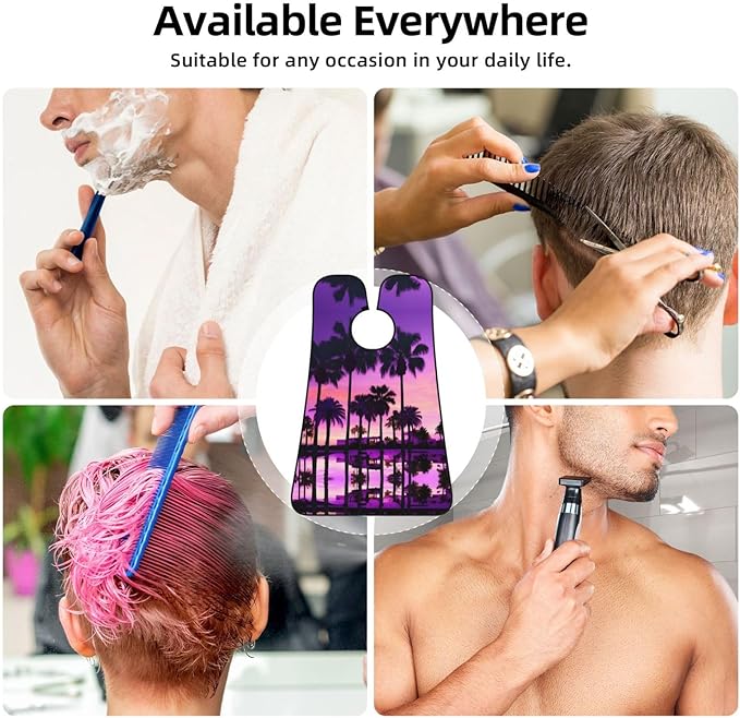 Pansy Perfection Print Beard Bib Shaving Apron, Beard Hair Trimming Cape Gift For Dad