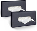 Car Tissue Holder, 2 Pack Sun Visor Napkin Holder, Premium PU Leather, Car Mask Holder for Sun Visor Vehicle, with Tissue Refill, Black&Beige
