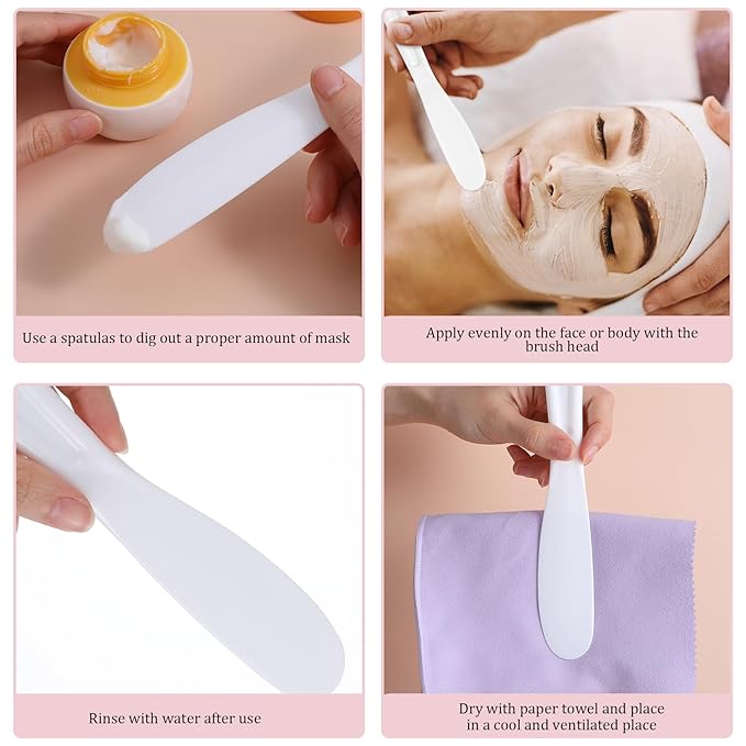Small Plastic Skin Care Spatula, 5Pcs Reusable Makeup Spatulas, Face Mask Applicator Tool, Mask Spatula, Cream & Lotion Spatulas Tools for DIY Skincare