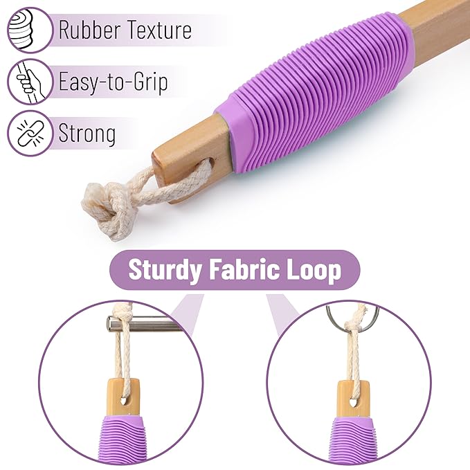 Slick- Lotion Applicator, 17 Inch, Purple, Back Applicator Lotion, Certified Organic, Easy Reach Washable, Self Tanner for All Skin Tone