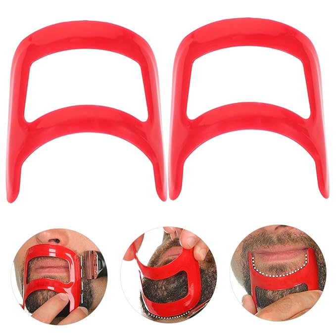 2pcs Beard Styling Tool Professional Ruler for Accurate Trimming and Shaping Compact and Portable Design for Travel and Home Use
