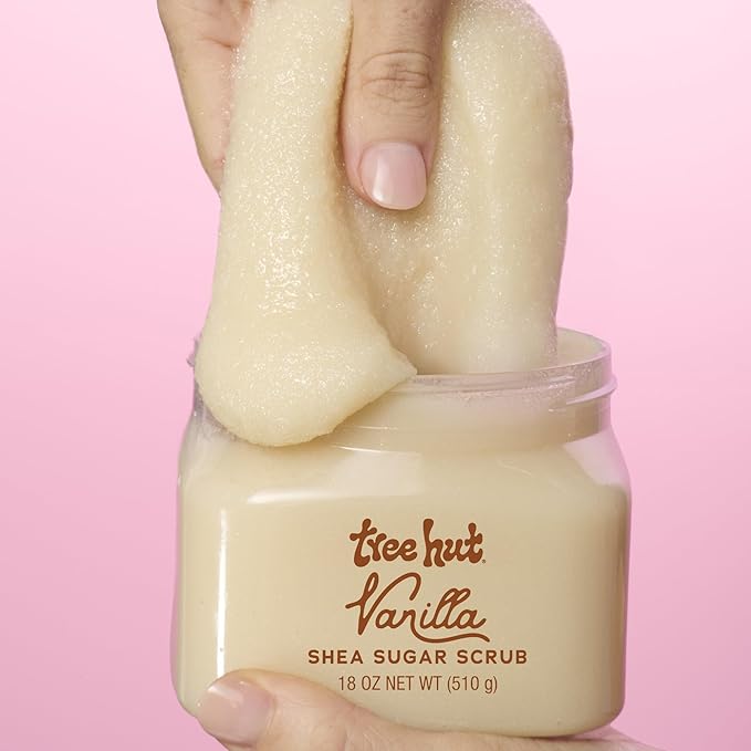 Tree Hut Vanilla Shea Sugar Exfoliating & Hydrating Body Scrub, 18 oz