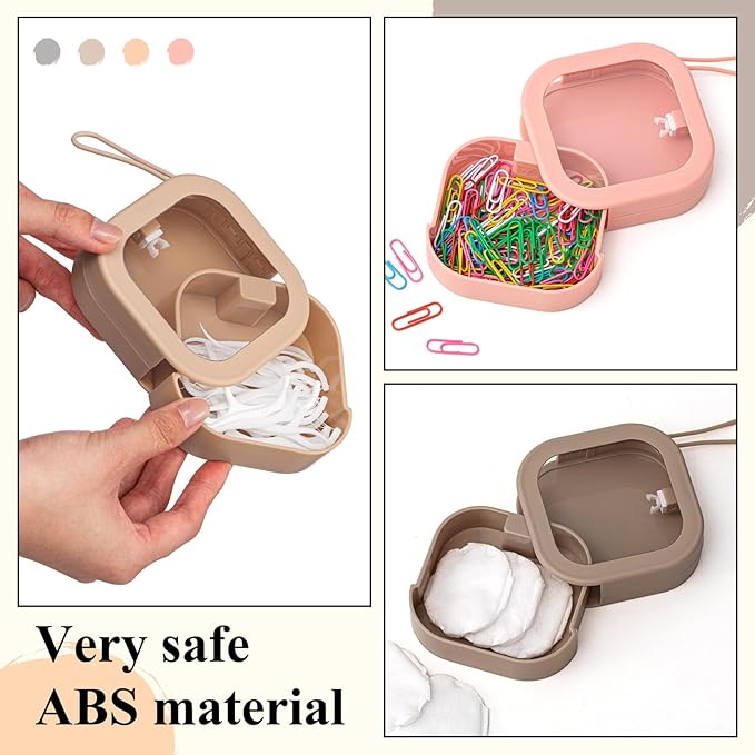 Kathfly 4 Pcs Multicolor Hair Tie Organizer Portable Hair Accessory Storage Containers Stackable Tie Bobby Pin Holder Home Cotton Swab Dispenser Accessories Jewelry Organizer Box