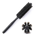 Mozeat Lens Boar Bristle Round Hair Brush, Hair Brush for Women & Men's Short Fine Hair, Beard, Natural Wooden Handle, Travel Size, 21cm(8.26in), Black
