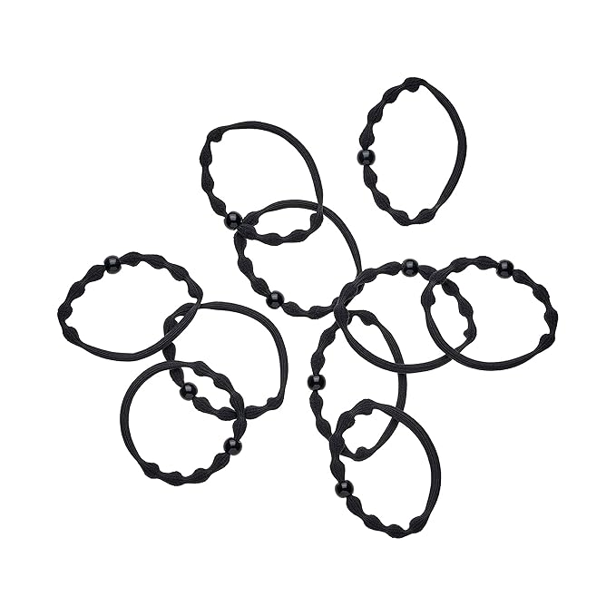 Goody Ouchless Forever Fine Hair Elastics - 10 Ct, Black, Damage-Free Bands, 3X Stronger Hair Ties, Retainable Shape, 16 Strand Inner Core, Hair Accessories for Women & Men