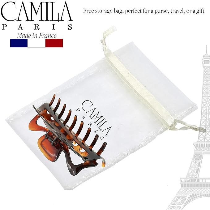 Camila Paris CP41 French Large Hair Clips for Women Thick Hair for Long Curly Wavy Hair, Girls Hair Claw Clip, Durable Styling Big Claw Clip for Thick Hair, Strong Hold No Slip Grip, Made in France