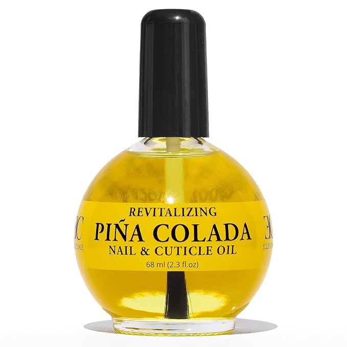 ELLIE CHASE Moisturizing Cuticle & Nail Care Oil 2.3 Fl Oz - Pina Colada Scented – Infused with Jojoba Oil, Aloe, Vitamin E – Nail & Cuticle Hydration, Repair, Moisturizer, Strengthener, Growth