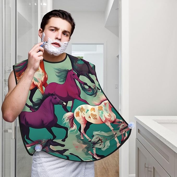Ice Hockey Print Print Beard Bib Shaving Apron, Beard Hair Trimming Cape Gift For Dad