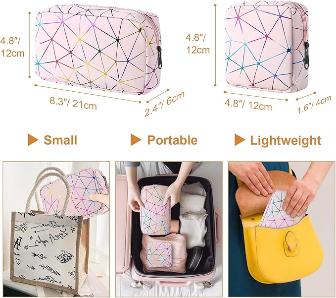 Period Bag for Teen Girls, Leather Sanitary Napkin Storage Bag, Portable Menstrual Pad Bag Period Pads Pouch, Small Make Up Bags