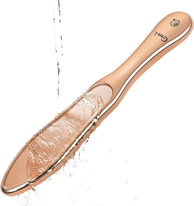 10.4'' Double Sided Nano Glass Foot File Callus Remover, Glass Foot File Heel Scraper for Cracked Heels, Washable Foot Rasp for Wet and Dry Feet - Foot Scraper for Shower Use