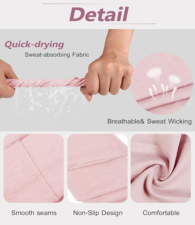 Headbands for Women, 8pcs Stretchy Non Slip Soft Cotton Cloth Hair Bands for Sports, Workout, Yoga and Running