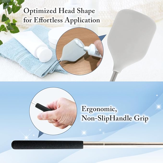 Cream Applicator for Back Telescopic Easy to Clean Applies Creams, Sunscreens, and Ointments (Covers Large Areas)