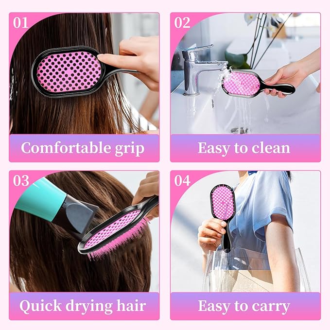 Detangling Brush,1 Pack Detangler Brush and 1 Pcs water spray bottle, Gentle & Effective Detangling on Wet or Dry Fragile Hair Types,Ultra-light, Detangling Brsuh ventilated and antistatic hairbrush