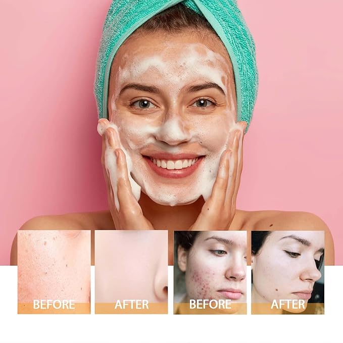 Turmeric Glow Wash Face Wash With Brush, Deep Cleansing Scrub Exfoliating Turmeric Foaming Facial Cleanser For All Skin. (100ml)