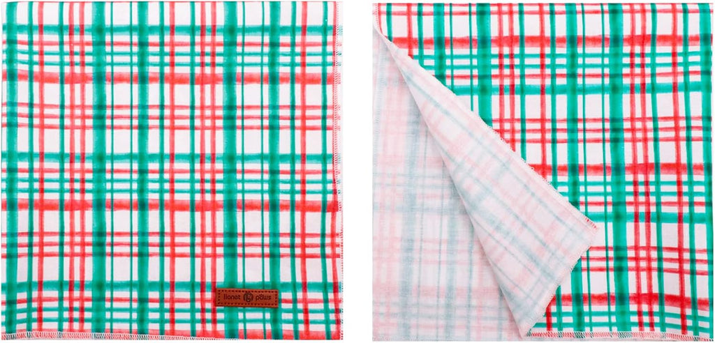 Lionet Paws Christmas Dog Bandana,Fabric Dogs Kerchief for Medium Large Dogs,Dog Cotton Triangle Bibs Scarf for Girl Boy