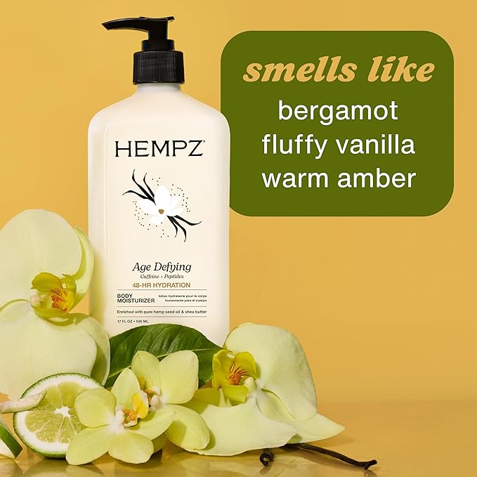 HEMPZ Body Lotion Age Defying - Shea Butter Daily Moisturizing Cream, Shea Butter Hand and Body Moisturizer - Hemp Lotion - Skin Care Products, Hemp Seed Oil - Mini, 2.25 oz.
