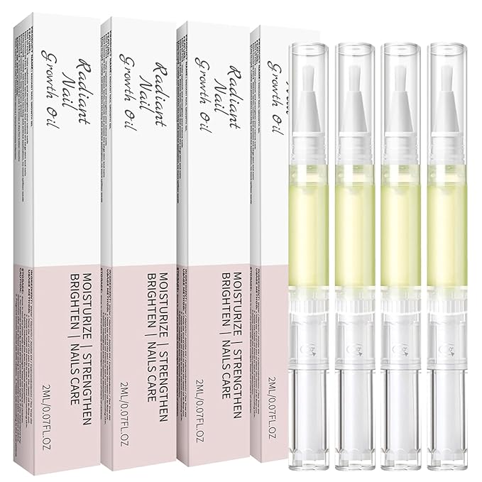 Cuticle Oil Pen, Cuticle Oil for Nail Strengthener, Radiant Nail Growth Oil with Tea Tree Oil, Cuticle Remover Pusher Oil Pen, 4 Pack