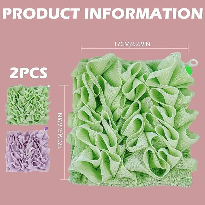 Bath Pouf Soap Holder Sponge Loofah Sponge for Smooth Skin Gentle Lathering Cleansing Shower Pouf with Soap Slot
