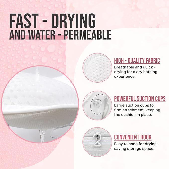 Cute Cat Paw Bath Pillow | Ergonomic Spa Cushion with Non-Slip Design | Quick-Drying, Supports Head, Neck & Back | Unique Gift for Women