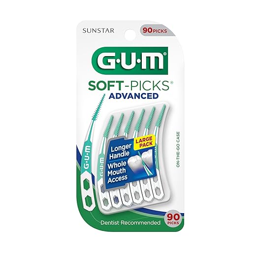 GUM Soft-Picks Advanced,Easy to Use Dental Picks for Teeth Cleaning Health,Disposable Interdental Brushes with Convenient Carry Case,Dentist Recommended DentalPicks,90 Count (Pack of 36)